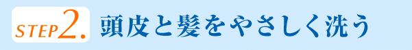 STEP2.頭皮と髪をやさしく洗う