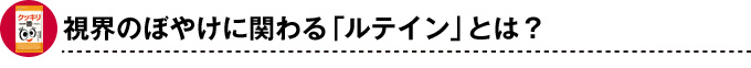 視界のぼやけに関わる「ルテイン」とは?