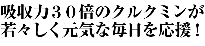 吸収力30倍のクルクミンが、若々しく元気な毎日を応援!