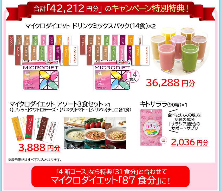 セルフチョイスパック4箱56食分+キャンペーン特典