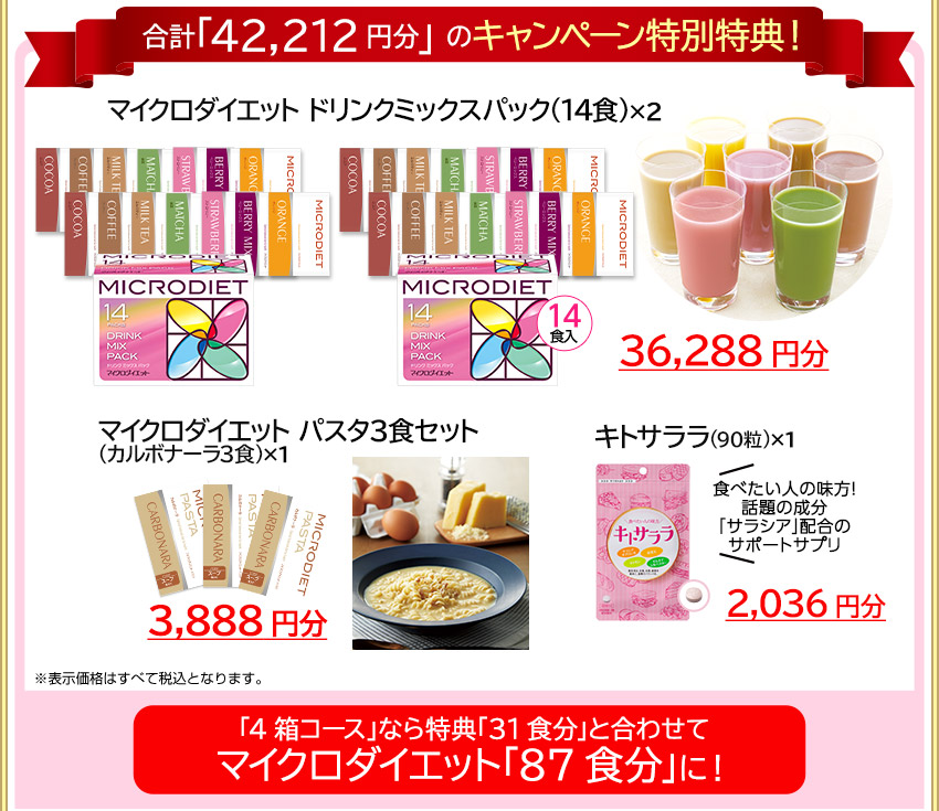 セルフチョイスパック4箱56食分+キャンペーン特典