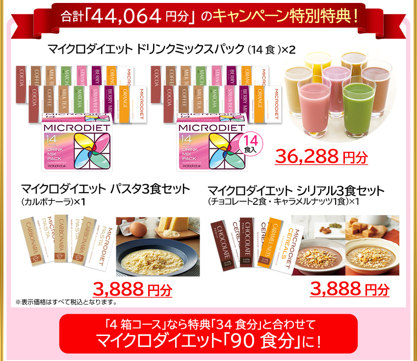 セルフチョイスパック4箱56食分+キャンペーン特典