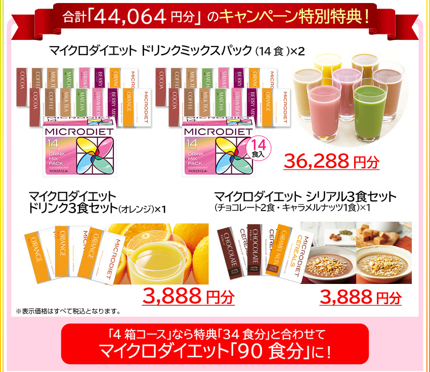 セルフチョイスパック4箱56食分+キャンペーン特典
