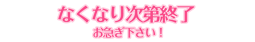 なくなり次第終了 お急ぎ下さい!
