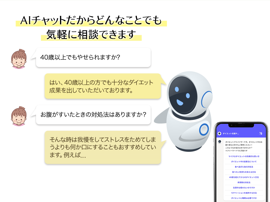 AIチャットだからどんなことでも気軽に相談できます